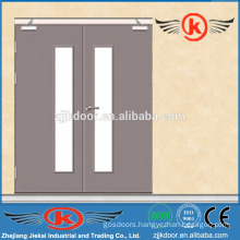 JK-F9022 double swing emergency exit door with push bar and glass window